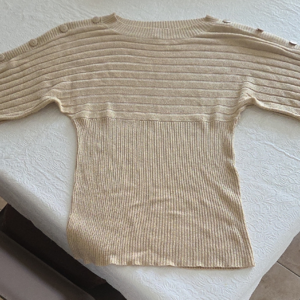 Joseph Women's Tan Sweater with Button Accents
